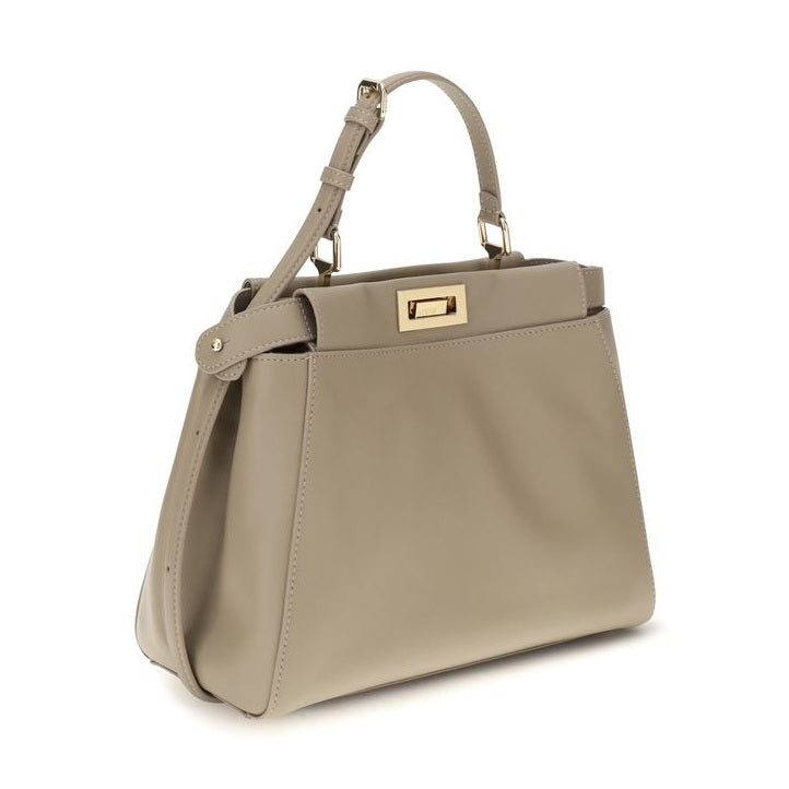 Beige Calf Leather Bos Taurus Shoulder Bag