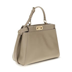 Beige Calf Leather Bos Taurus Shoulder Bag