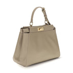 Beige Calf Leather Bos Taurus Shoulder Bag