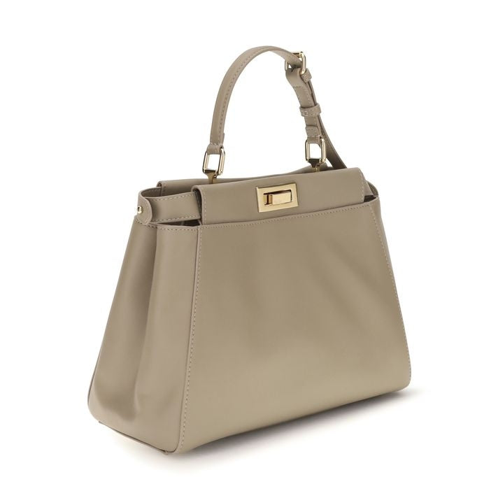 Beige Calf Leather Bos Taurus Shoulder Bag