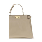 Beige Calf Leather Bos Taurus Shoulder Bag