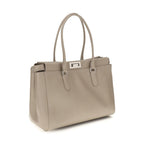 Beige Calf Leather Bos Taurus Shoulder Bag