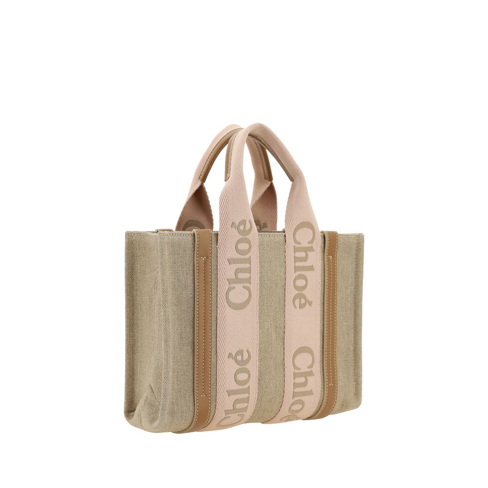 Beige Linen Handbag