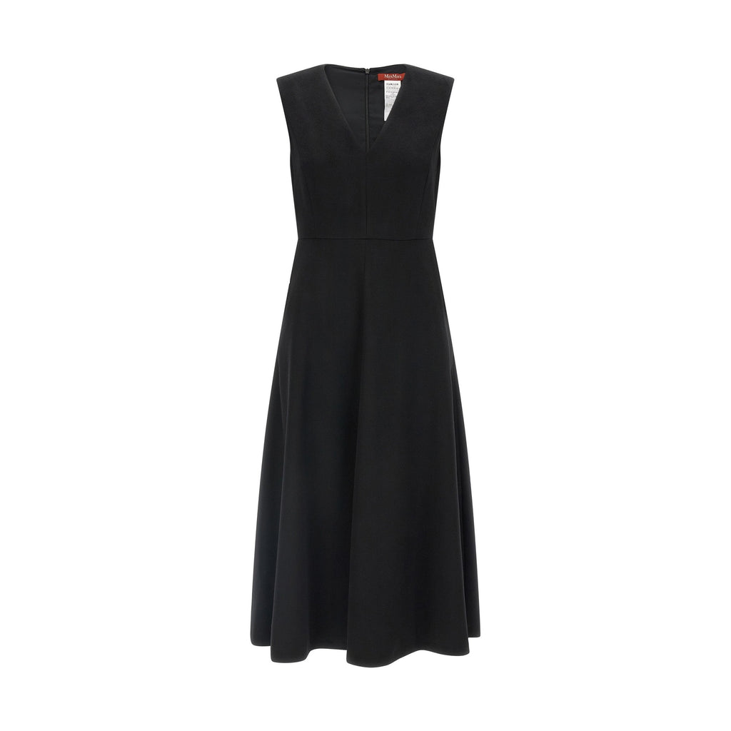 Black Wool Midi Dress