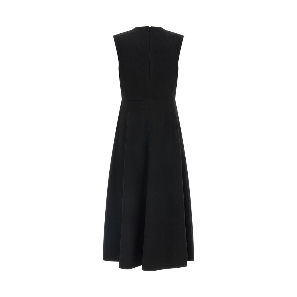 Black Wool Midi Dress