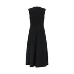 Black Wool Midi Dress