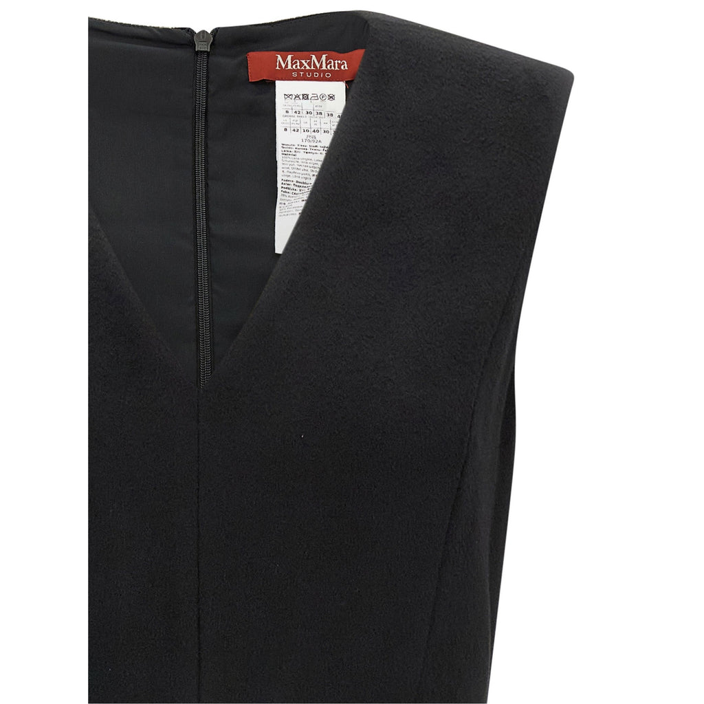 Black Wool Midi Dress