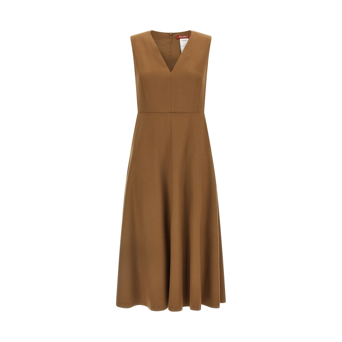 Brown Wool Midi Dress