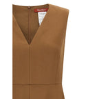 Brown Wool Midi Dress
