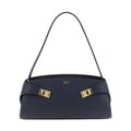 Blue Calfskin Shoulder Bag
