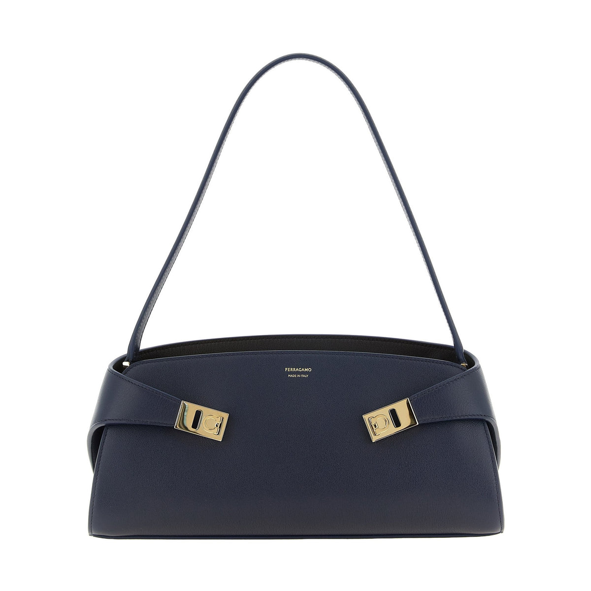 Blue Calfskin Shoulder Bag