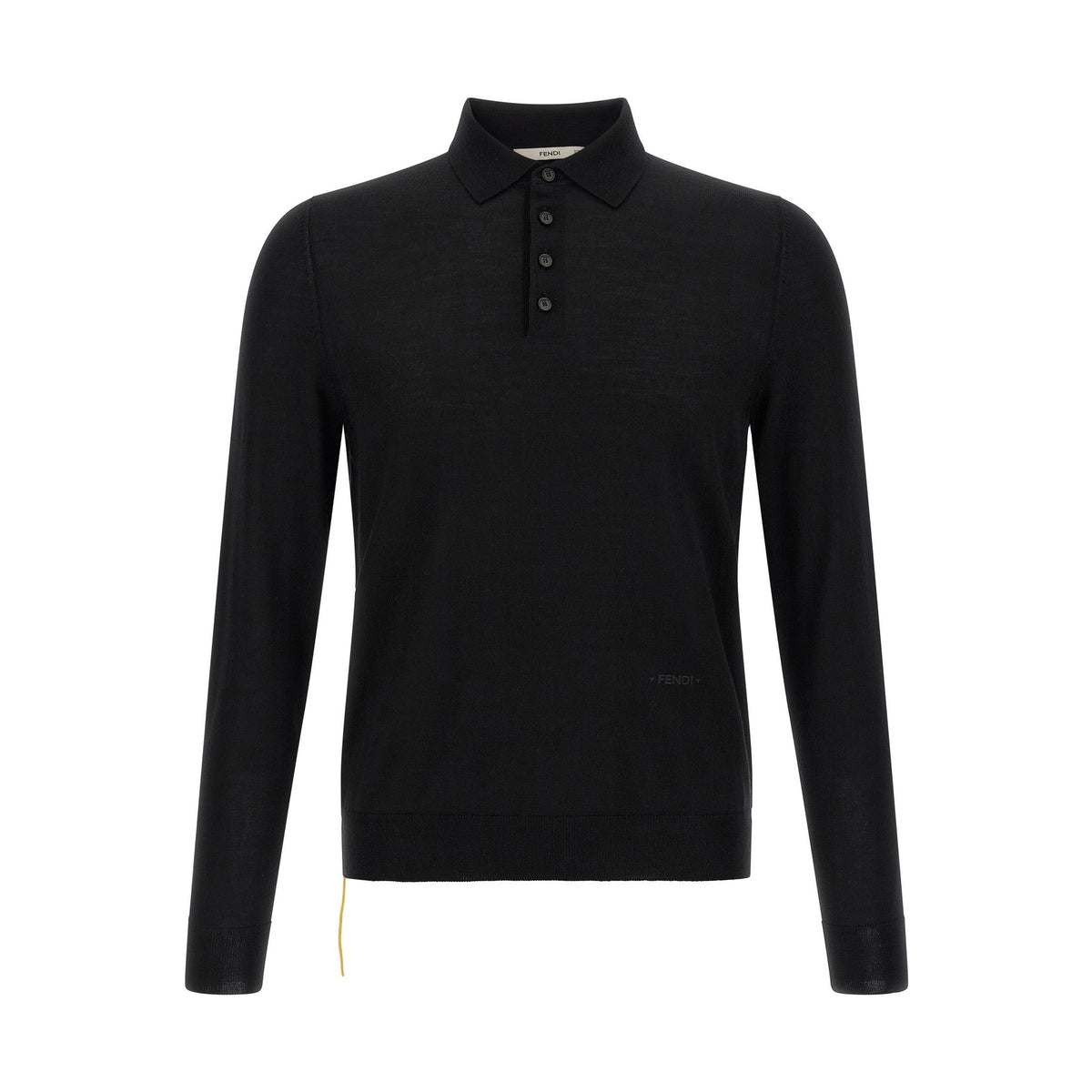 Black Virgin Wool Polo Shirt
