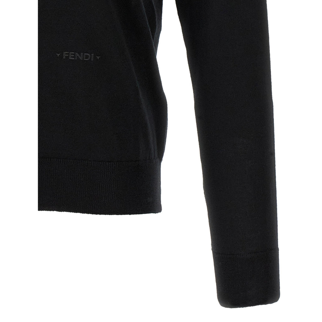Black Virgin Wool Polo Shirt