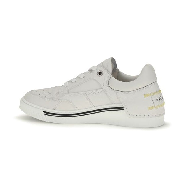 White Calf Leather Bos Taurus Low Top Sneakers