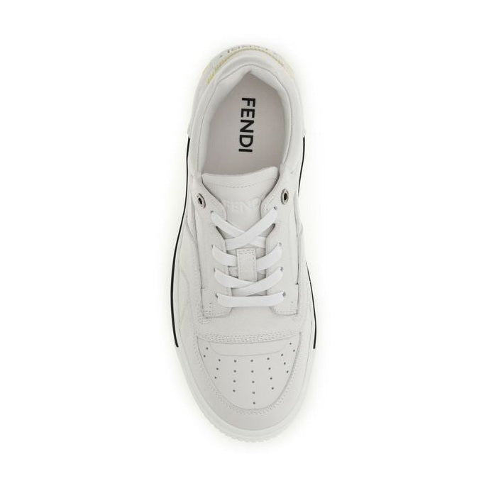White Calf Leather Bos Taurus Low Top Sneakers