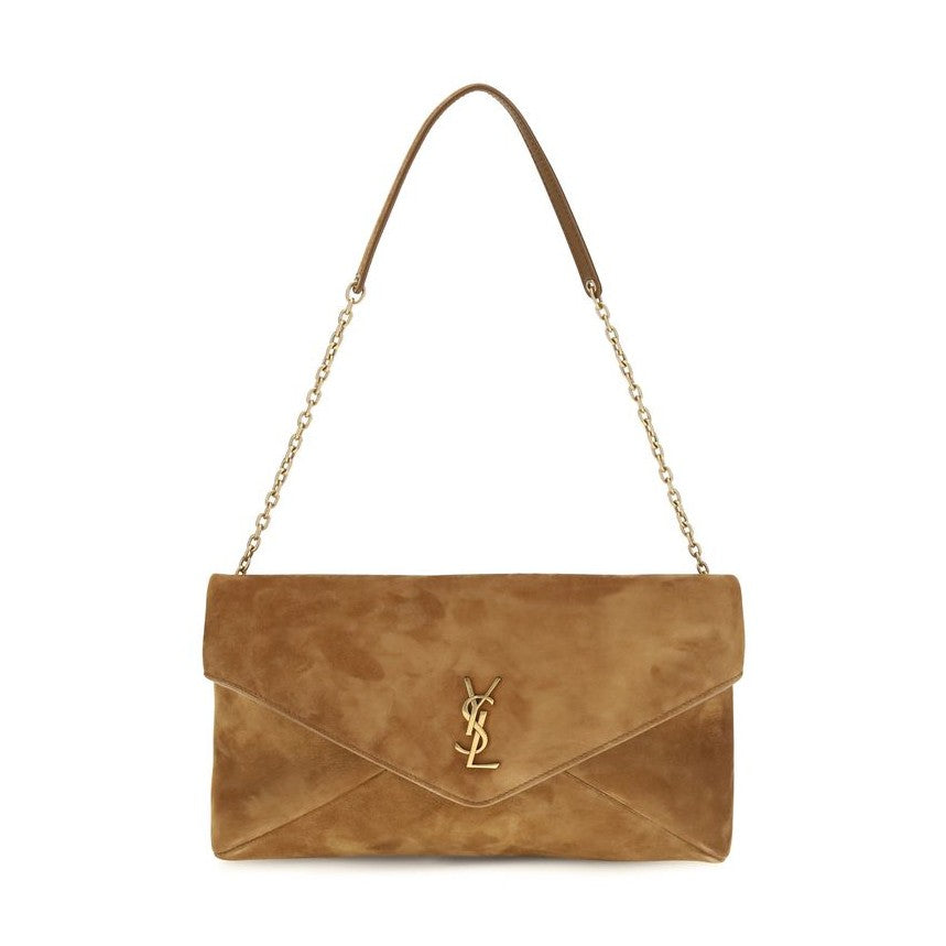 Beige Suede Leather Shoulder Bag