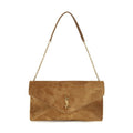 Beige Suede Leather Shoulder Bag