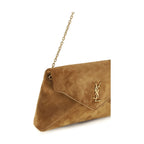 Beige Suede Leather Shoulder Bag