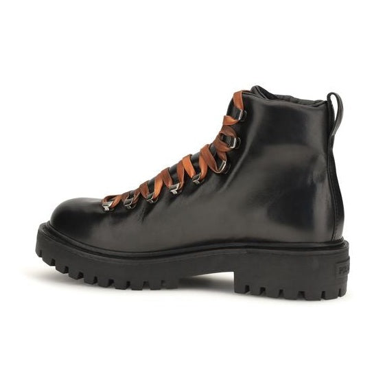 Black Calf Leather Bos Taurus Lace-Up Boots