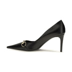 Black Goatskin High Heel Pumps