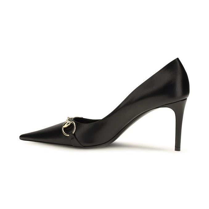Black Goatskin High Heel Pumps