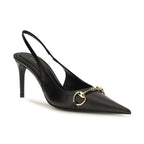 Black Calf Leather Bos Taurus High Heel Pumps