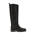 Black Calf Leather Bos Taurus Flat Boots