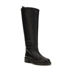 Black Calf Leather Bos Taurus Flat Boots