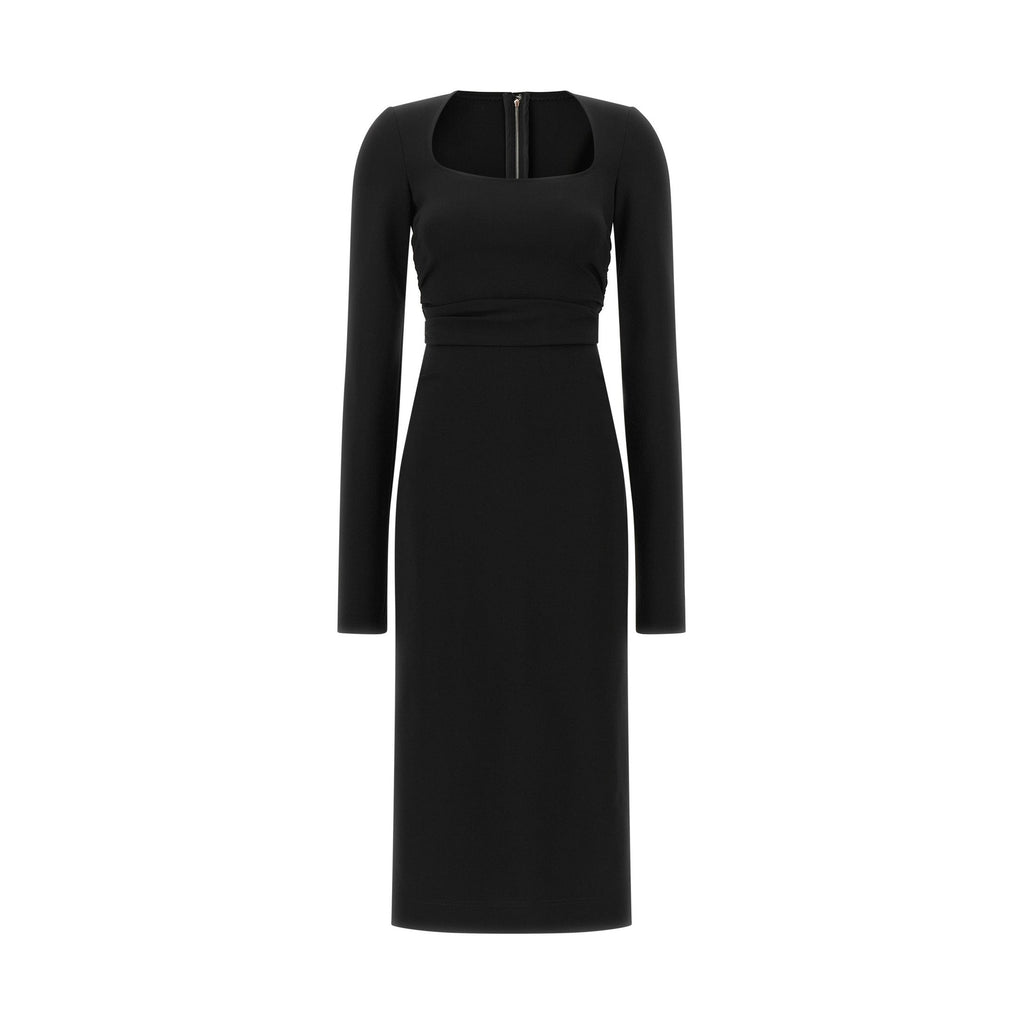 Black Viscose Midi Dress