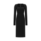 Black Viscose Midi Dress