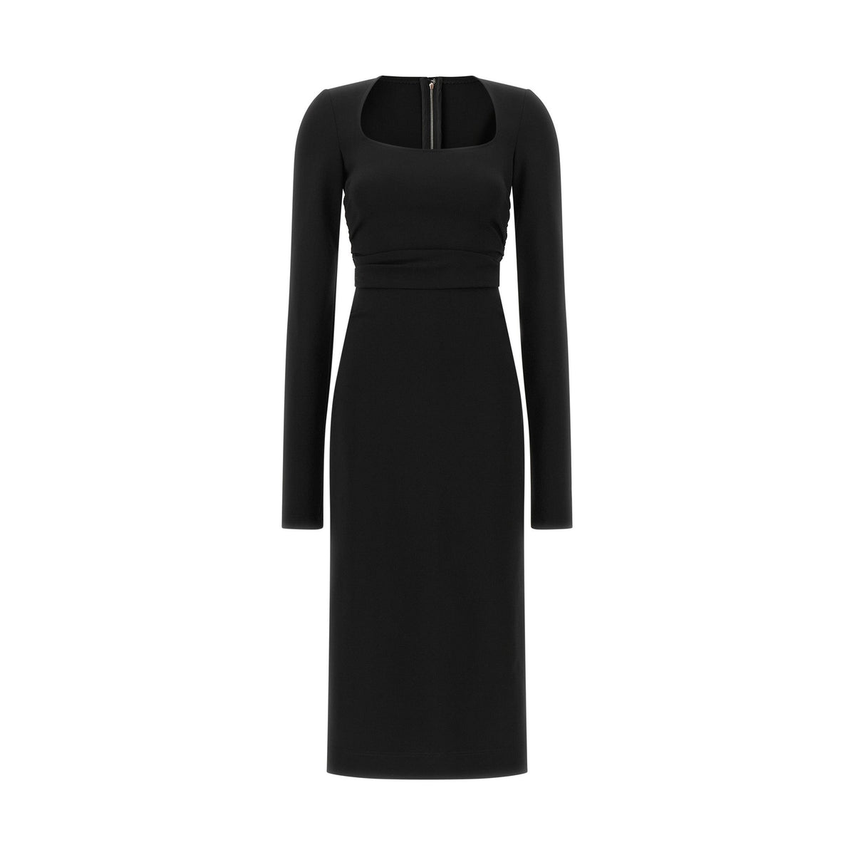 Black Viscose Midi Dress