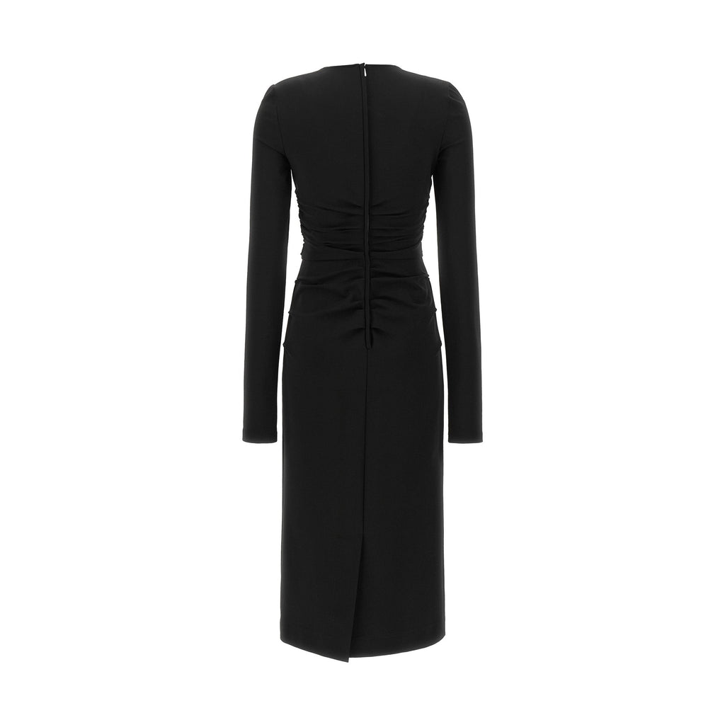 Black Viscose Midi Dress