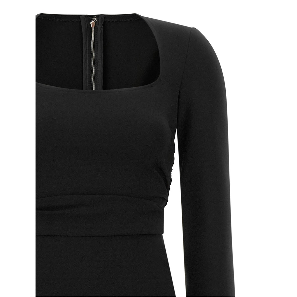 Black Viscose Midi Dress