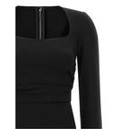 Black Viscose Midi Dress