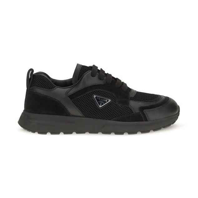 Black Fabric Athletic Sneakers