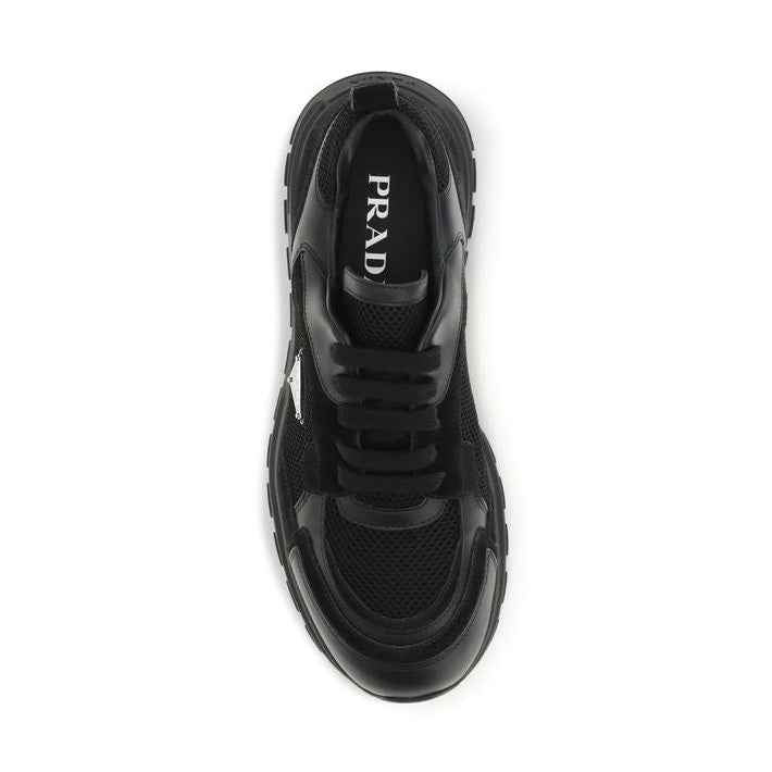 Black Fabric Athletic Sneakers
