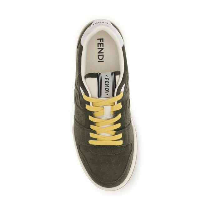 Bicolor Suede Leather Low Top Sneakers