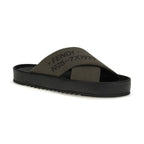 Bicolor Polyester Flat Sandals