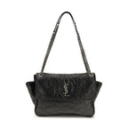 Black Calf Leather Bos Taurus Shoulder Bag
