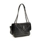 Black Calf Leather Bos Taurus Shoulder Bag