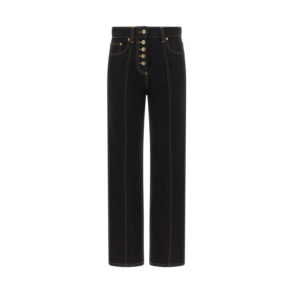 Black Cotton High-Waisted Jean