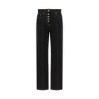 Black Cotton High-Waisted Jean