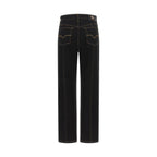 Black Cotton High-Waisted Jean