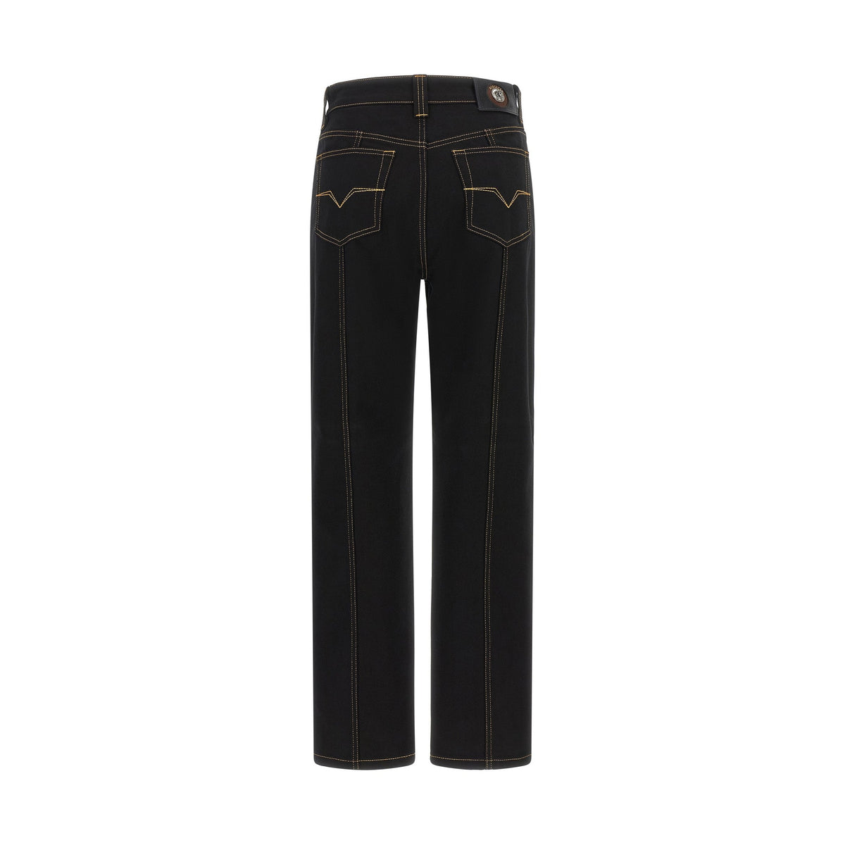 Black Cotton High-Waisted Jean