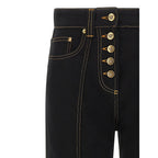 Black Cotton High-Waisted Jean