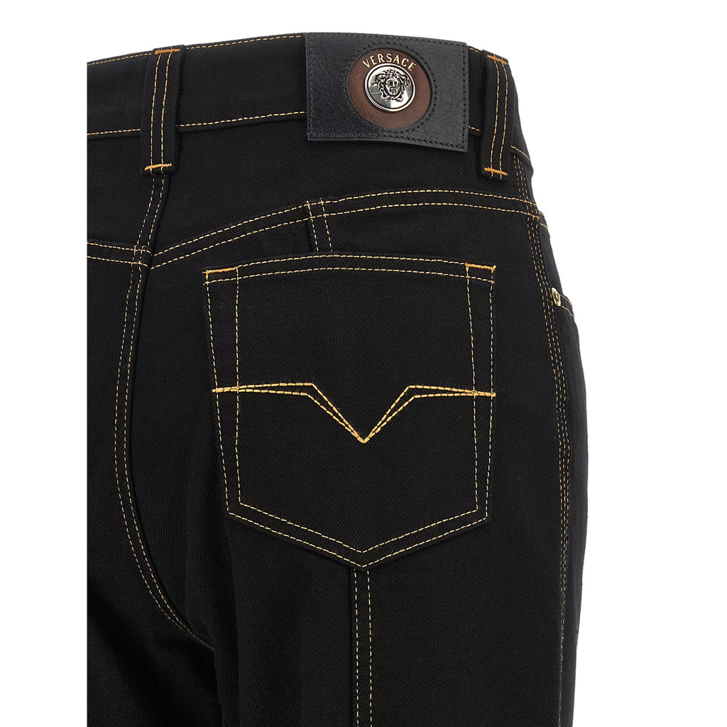 Black Cotton High-Waisted Jean
