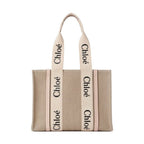 Beige Linen Tote Bag