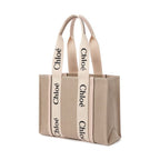 Beige Linen Tote Bag