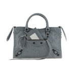 Gray Lamb Leather Handbag