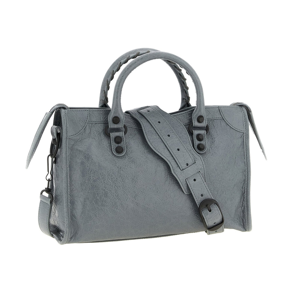 Gray Lamb Leather Handbag